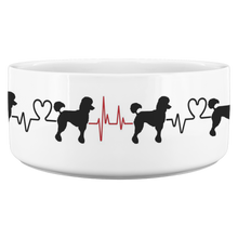 Load image into Gallery viewer, Poodle Heart Beat Dog Food Bowl
