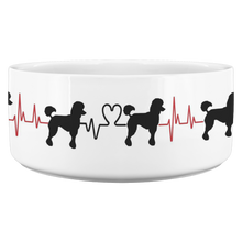 Load image into Gallery viewer, Poodle Heart Beat Dog Food Bowl

