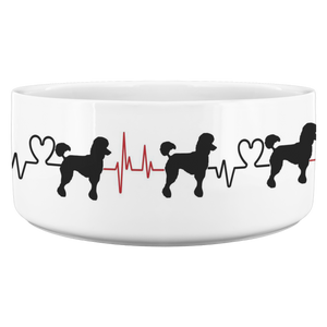 Poodle Heart Beat Dog Food Bowl